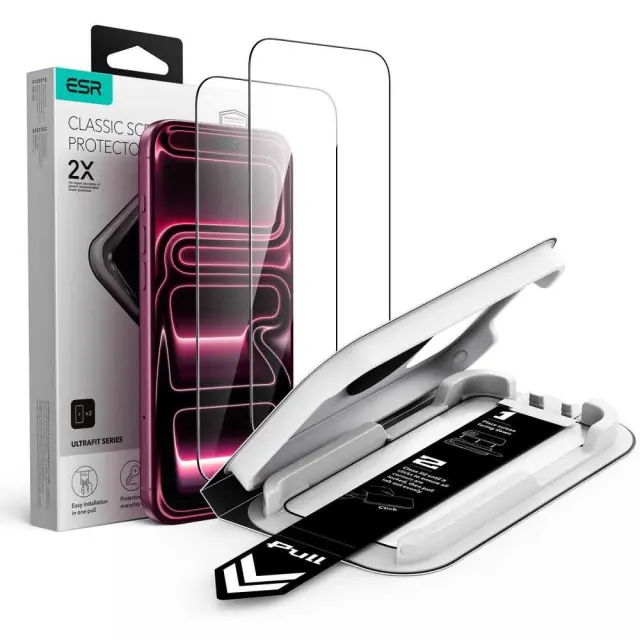 Esr Ultrafit Classic Tempered Glass 2-pack Iphone 17 Pro / 18 Pro Black