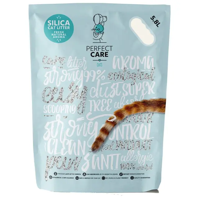 Perfect Care Silica Cat Litter Κρυσταλλική Άμμος Σιλικόνης για Γάτες με Φυσικό Άρωμα 5,8lt Μονόχρωμο
