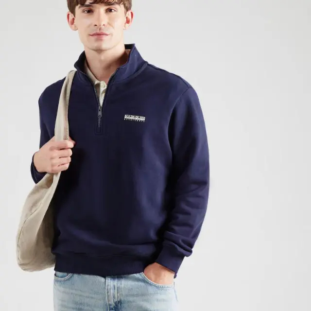 Napapijri - Ανδρικό Φούτερ B Small Box Relaxed Fit NP0A88TO-176 Μπλε Σκούρο - 2XL
