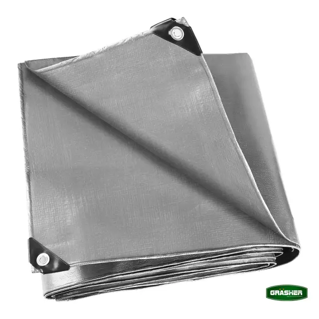 Grasher Αδιάβροχος μουσαμάς-τέντα με κρίκους 190gr/m² 8x12m Γκρί / 103846 3