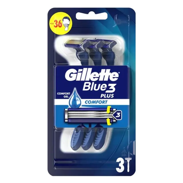 Gillette Blue 3 Plus Comfort Blister Ξυραφάκια μιας Χρήσης 3τμχ
