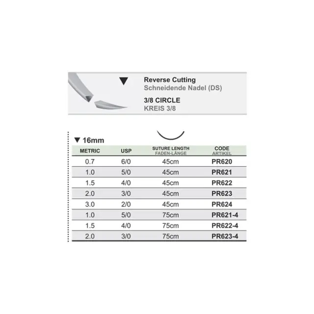 Medipac Profimed PR622 Ράμματα 4/0 16mm 3/8 24τεμ 2