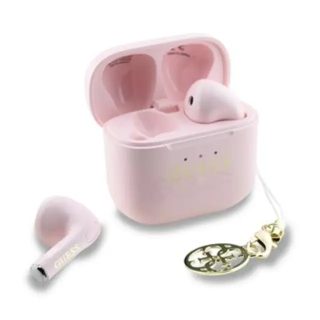 Guess Classic Logo Charm TWS Wireless Earphones Pink