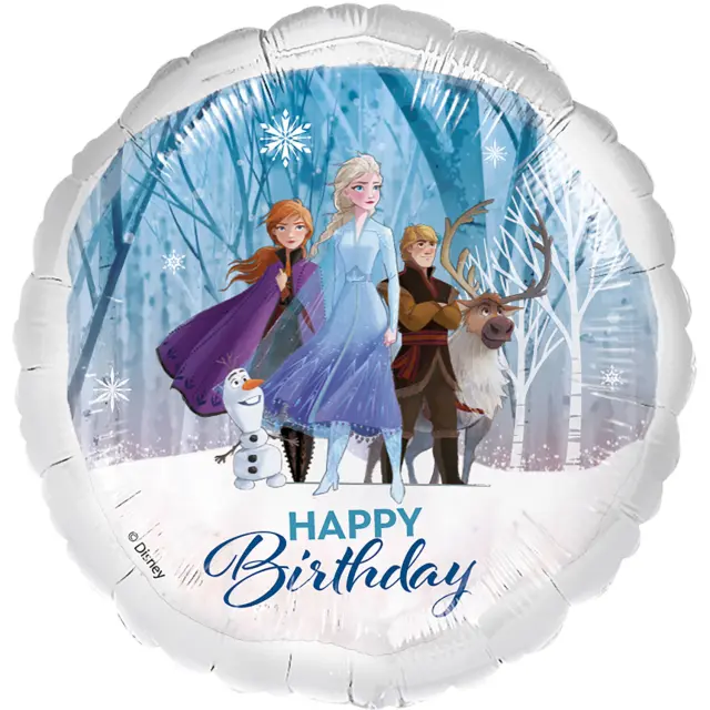 Μπαλόνι Φοιλ 17 Frozen Family Happy Birthday Σιέλ / 45 εκ
