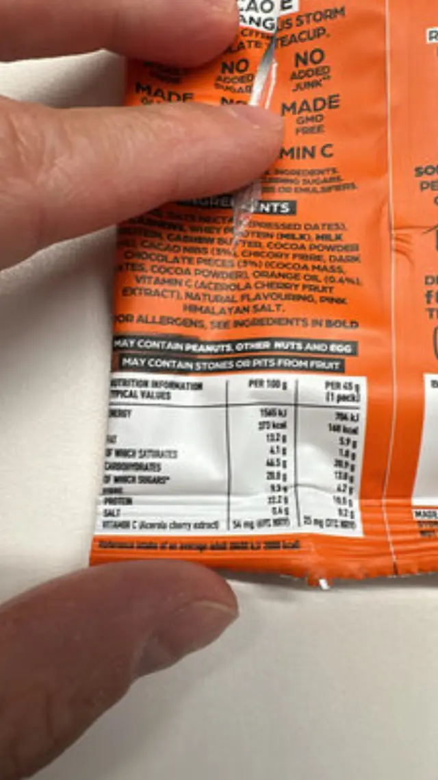 The Protein Ball Co. Cacao & Orange, Μπαλίτσες Πρωτεΐνης με Κακάο και Πορτοκάλι 45gr 3