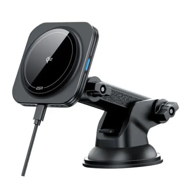 Esr Halolock Magnetic Magsafe Dashboard Car Mount Wireless Charger Qi2 15w Black