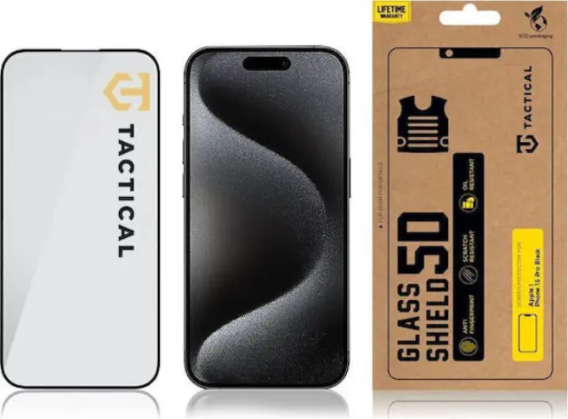 Tactical Glass Shield 5D for Apple iPhone 15 Pro Black 2