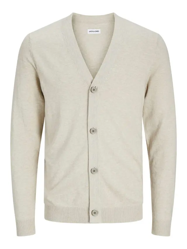 JJEEMIL KNIT BUTTON CARDIGAN NOOS Oatmeal