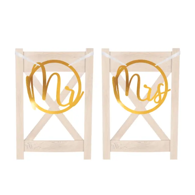 2 Chair Signs Mr and Mrs Wedding Paper 28 x 30 cm