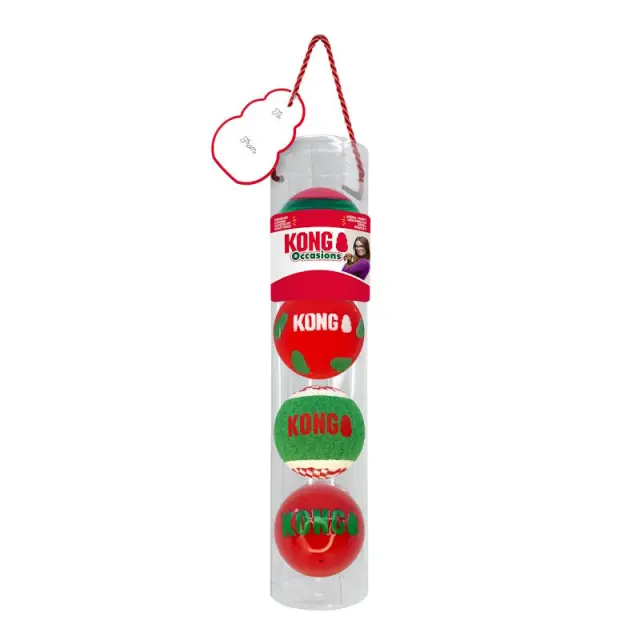 Kong Holiday Occasions Χριστουγεννιάτικο Παιχνίδι Μάσησης & Ανάκτησης με Ήχο για Σκύλους (5.5cm/4τμχ) Μονόχρωμο