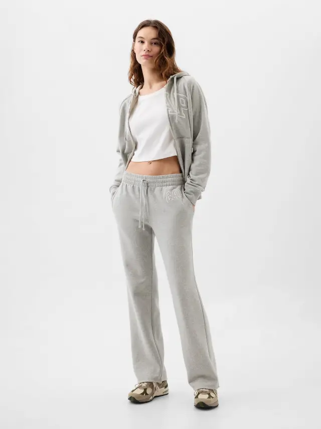 Gap Logo Bootcut Φόρμα light heather grey