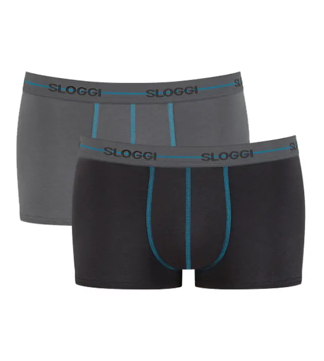 Sloggi Ανδρικό Boxer Start Hipster Box - Διπλό Πακέτο, Χρώμα Γκρι-Σκούρο Γκρι - M