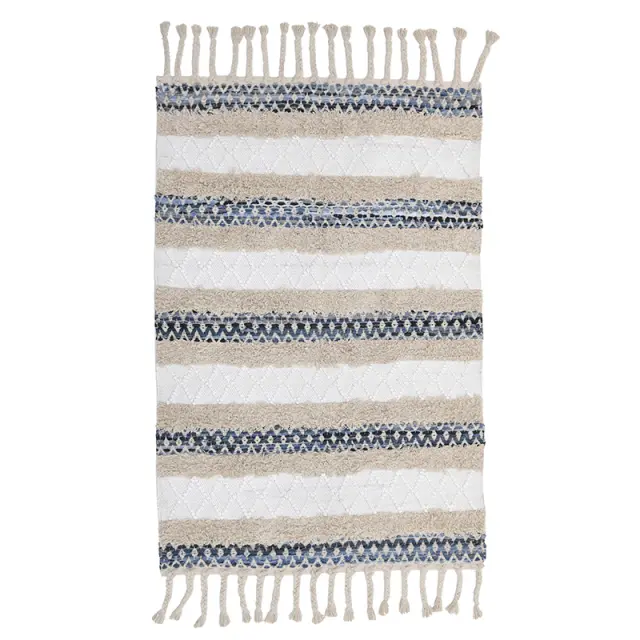 Χαλί Μπλε/Λευκό Βαμβάκι 120x180cm 3-35-001-0018