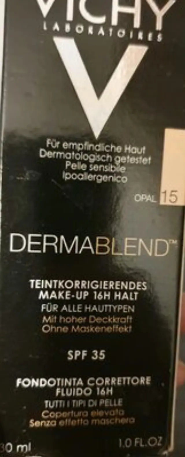 Vichy Dermablend Fluid Make-up No.15 Opal Διορθωτικό Make-Up Υψηλής Κάλυψης έως 16hrs,30mlVichy