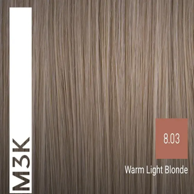 Sensus M3K Permanent Hair Color 8.03 Warm Light Blonde 100ml - (μόνιμη βαφή ζεστό ανοιχτό ξανθό) 2
