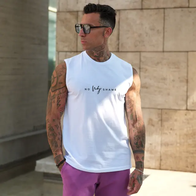 Αμάνικο Noshame® Λευκό με τύπωμα - 182542 - XXL