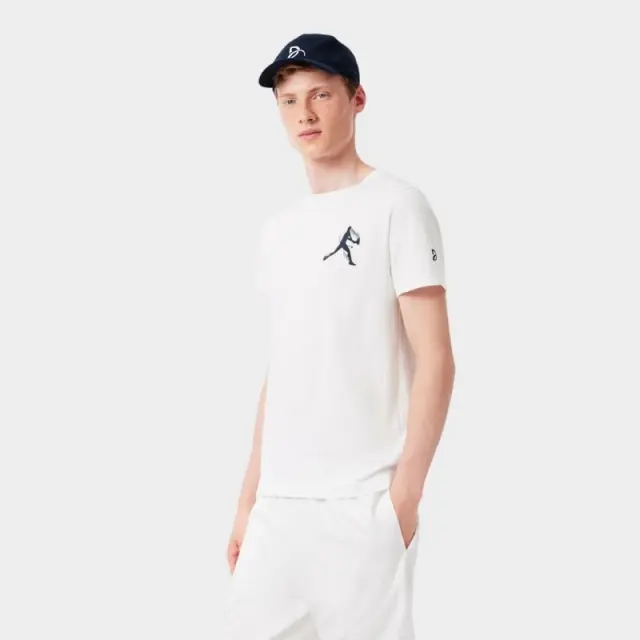 Σετ Μπλούζα/Καπέλο Lacoste TH1044-522 Λευκό/Μπλε - L 2