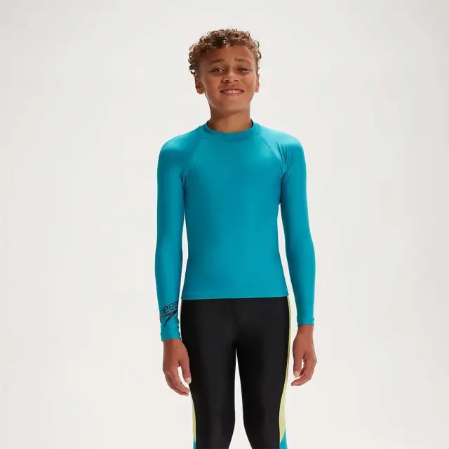 Speedo Unisex Kids Long Sleeve UV Protection Rash Top Πετρόλ 800319314308 (Speedo) - 164