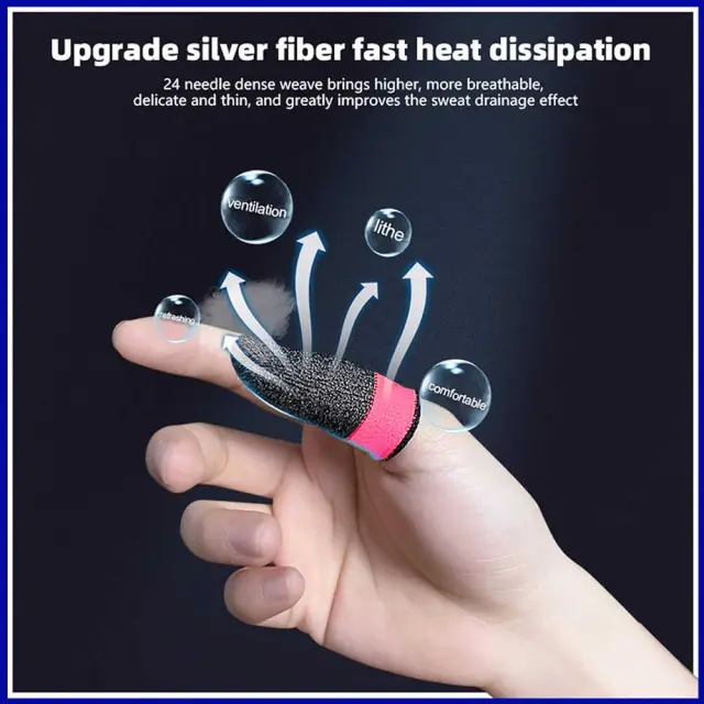 Techsuit - Mobile Gaming Finger Sleeve (FS4-04) - for Peaceful Elite, King of Glory, Anti-Sweat - Pink 2