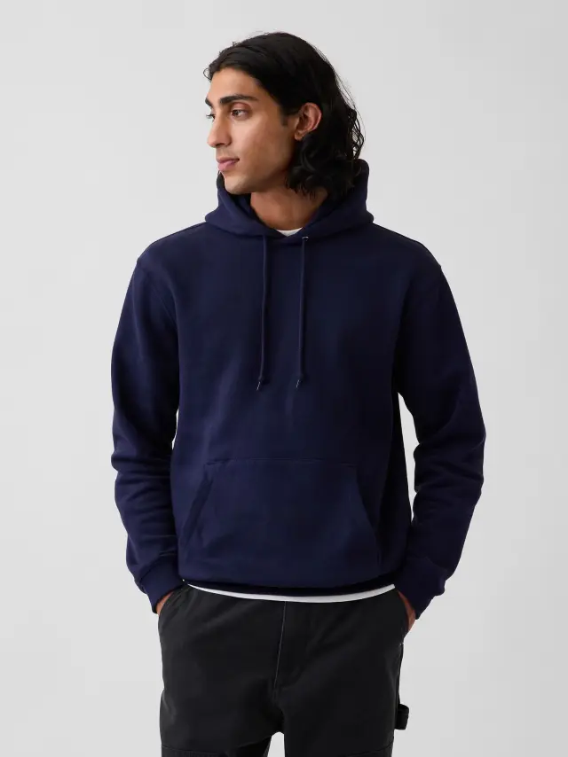 Μπλε Fleece Φούτερ με Κουκούλα Tapestry navy blue - S
