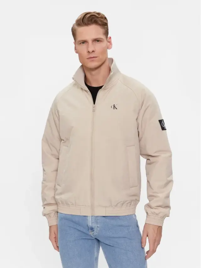 Calvin Klein - Ανδρικό Χειμωνιάτικο Μπουφάν Harrington Jacket Regular Fit J30J324697-PED Μπεζ
