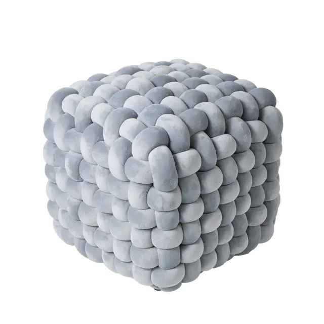 Πουφ 43x43x40 Das Home 2272 Grey 100% Πολυέστερ