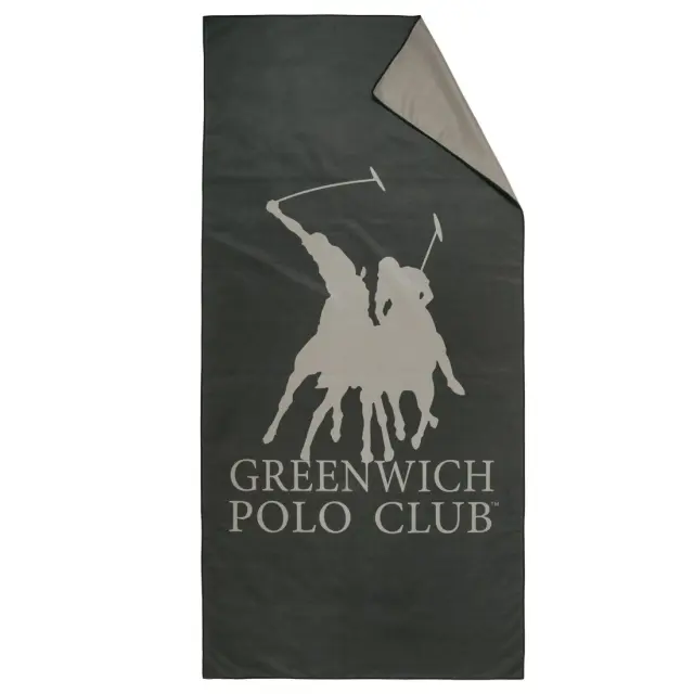 Πετσέτα Θαλάσσης 80x170 Greenwich Polo Club Micro Prints 5214 Black-Grey 100% Microfiber