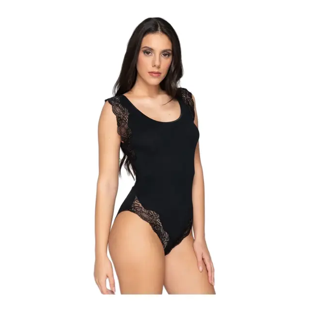 Luna Γυναικείο Κορμάκι Micromodal Micro Touch, Χρώμα Μαύρο