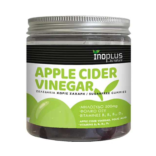 Inoplus Apple Cider Vinegar Ζελεδάκια Για Αδυνάτισμα & Αποτοξίνωση Με Γεύση Μήλο, 60 Ζελεδάκια