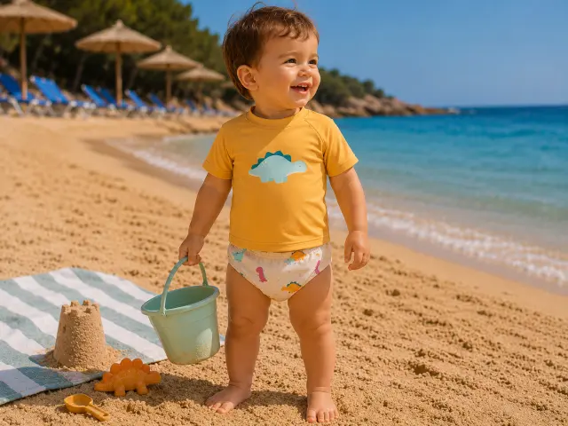 Saro: Μπλούζα με προστασία UV50 Happy Dinos 9-12 μηνών - 9 - 12 μηνών