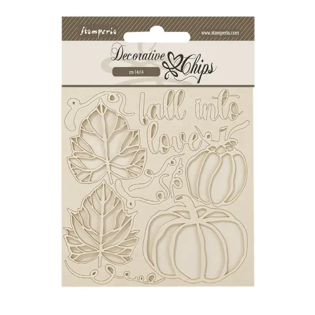 Chipboard Stamperia 14x14cm, Golden Harmony, Pumpkins