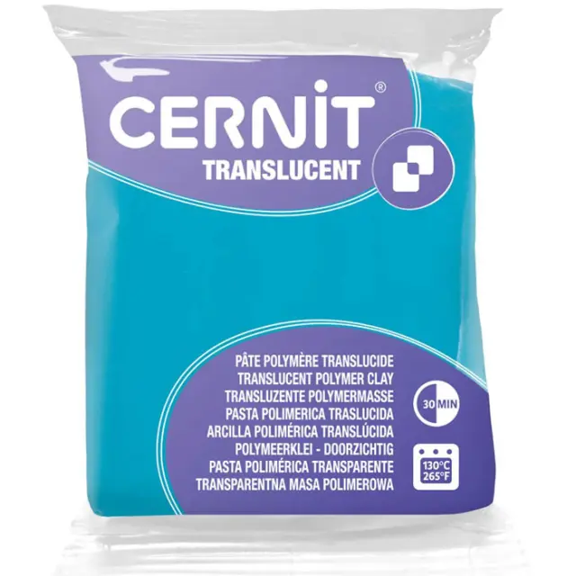 Πολυμερικός Πηλός Cernit Translucent No280 - Turquoise Blue - 56gr