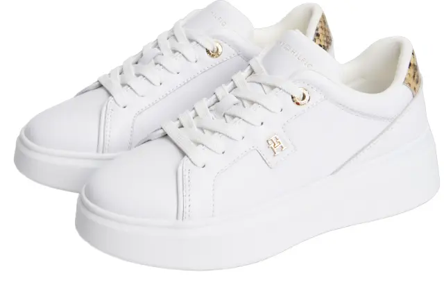 TommyHilfiger γυναικεία δερμάτινα sneakers με snake CHIC PLATFORM SNAKE FW0FW09456-1 2
