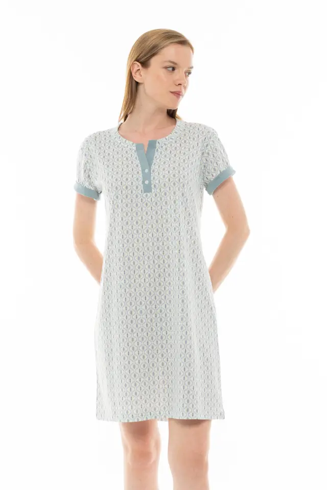 S1313 - Type - NIGHTGOWN AQUA GEO 2