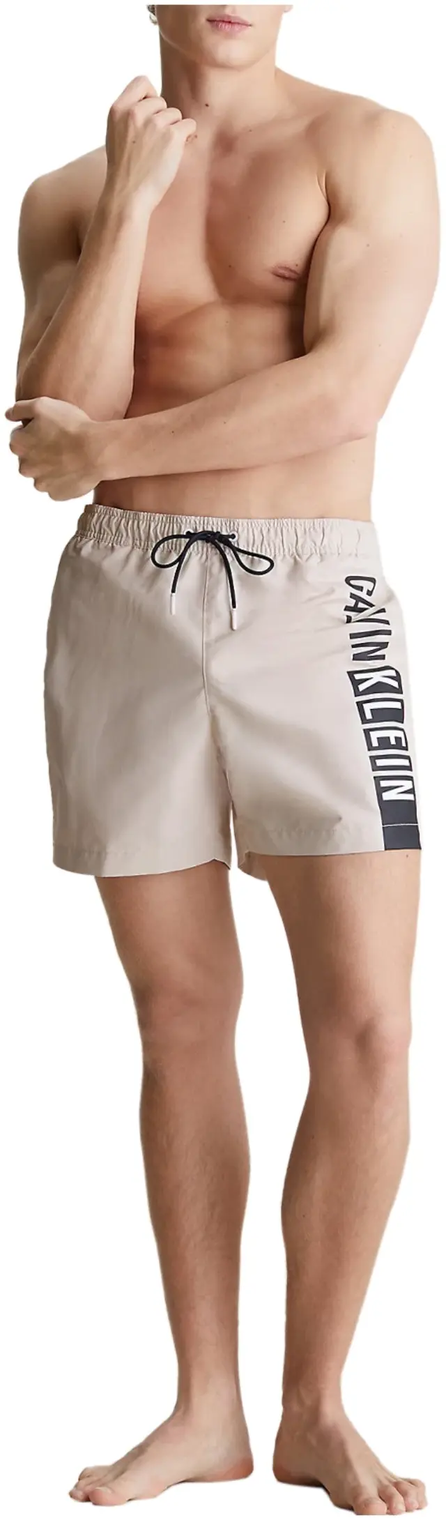 Calvin Klein - Ανδρικό Μαγιό Σορτς Drawstring Intense Power KM0KM00991-ACE Μπέζ - M 3