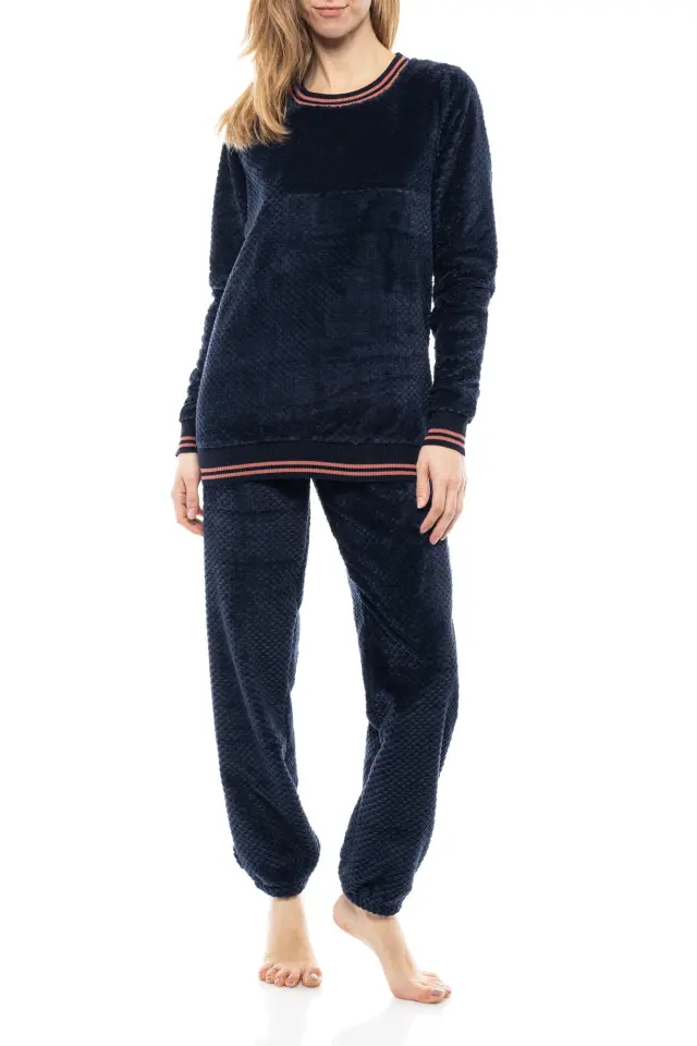 WN-1054 - Yacht Blue - PYJAMA FLEECE WAFFLE - S