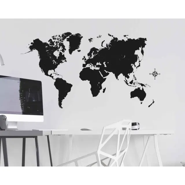 Αυτοκόλλητα Βινυλίου Large Για Τοίχο Ango Black Map 44214