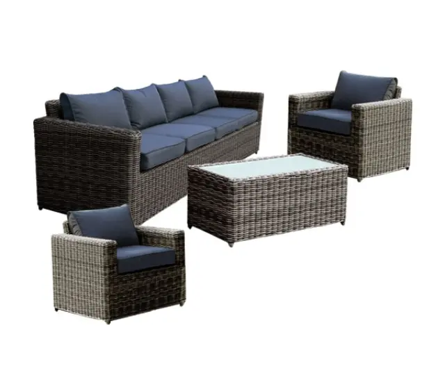 Σετ ARIZONA Wicker Grey Brown Μαξ.Aνθρακί Τραπεζάκι+Καναπ.4θέσ+2 Πολυθ