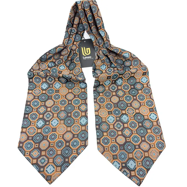 Γραβάτα Τύπου Ascot σε Dark Orange Μοτίβο 3