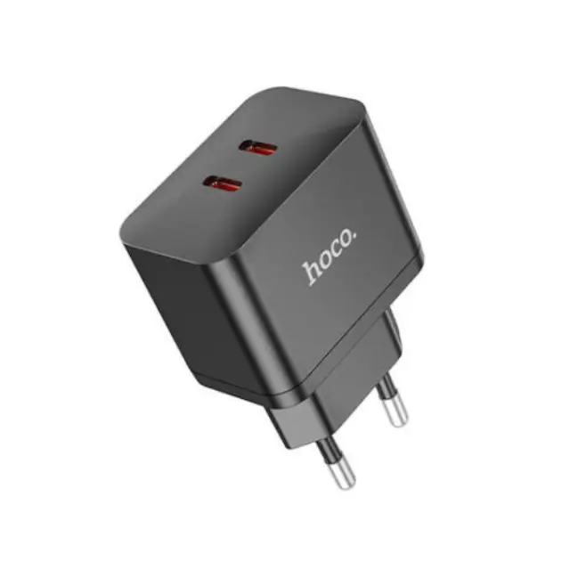 Hoco Ταχυφορτιστής με 2 Θύρες USB-C Χωρίς Καλώδιο 35W Power Μαύρο (N29 Triumph)