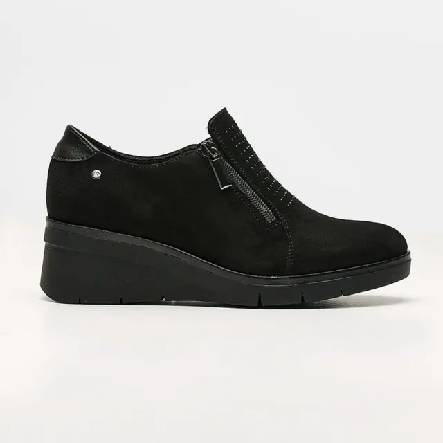 Donna Serena Μοκασίνια-Loafers Γυναικείο δέρμα Nubuck Μαύρο DSE/4800 NERO