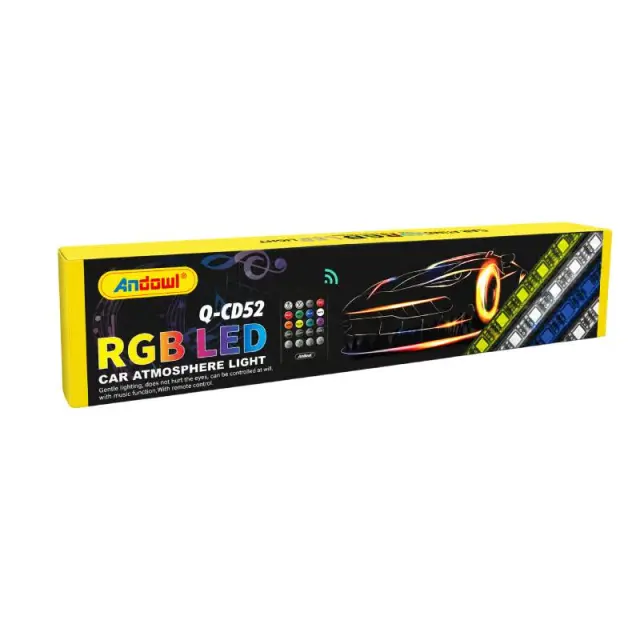 Andowl RGB LED Ατμοσφαιρικός Φωτισμός Αυτοκινήτου Q-CD52 - RGB LED Car Atmosphere Light 0751210