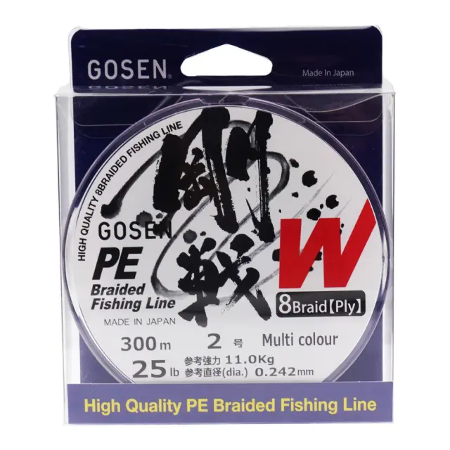 Νήμα Gosen W8 – 300 m Πολυχρωμο 8‑κλωνο PE με 4S τεχνολογία, για Casting & Jigging 0.8