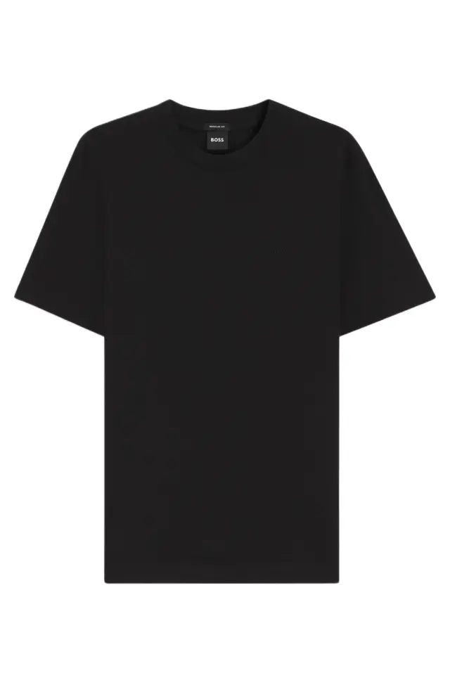 Boss ανδρικό μονόχρωμο t-shirt κεντημένο λογότυπο 50565995-1