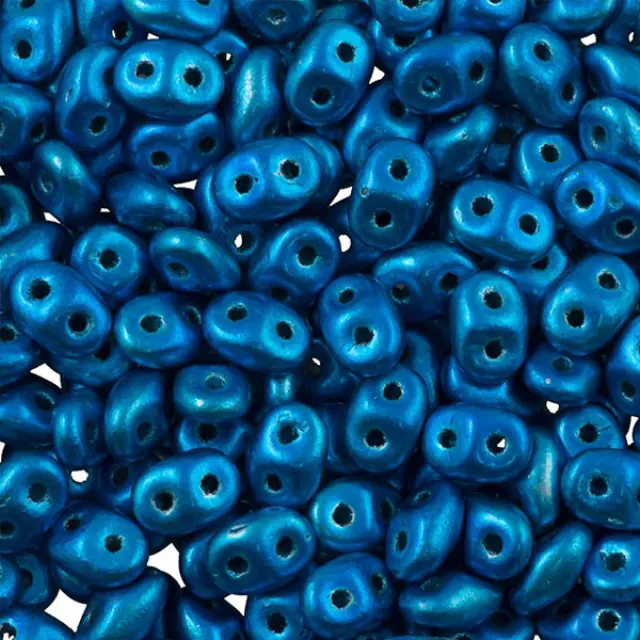 Χάντρα MiniDuo - Metalust Crown Blue 2x4mm ~7gr