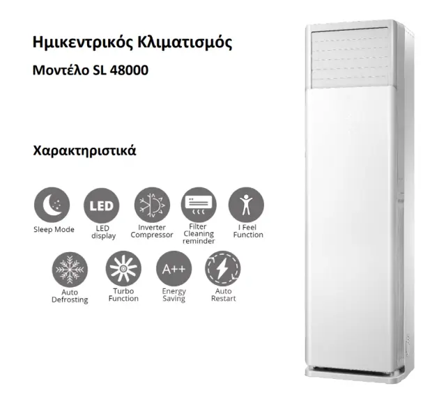 Skyline SL 48000 Επαγγελματικό Κλιματιστικό Inverter Ντουλάπα 48000 BTU 2