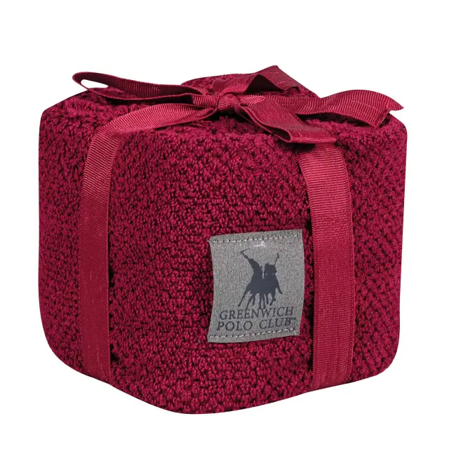 Σετ 4Τ Λαβέτες 30x30 Σε Καλαθάκι Essential Greenwich Polo Club 4109 Bordeaux 100% βαμβακερό 2