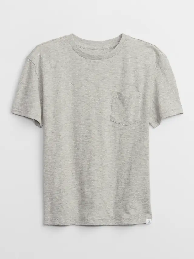 Γκρι Παιδική Pocket Μπλούζα LIGHT HEATHER GREY B08