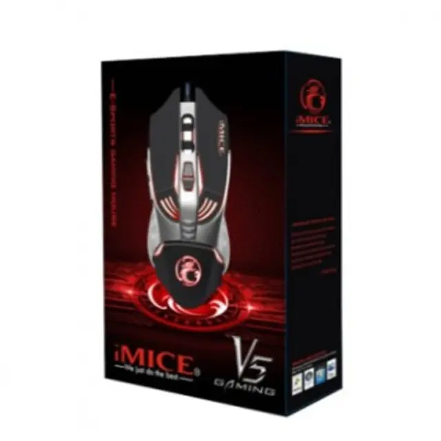 Ενσύρματο Ποντίκι iMICE V5 Gaming 7D με 7 Πλήκτρα, 3200 DPI, Multimedia και LED Φωτισμό. Μαύρο 2