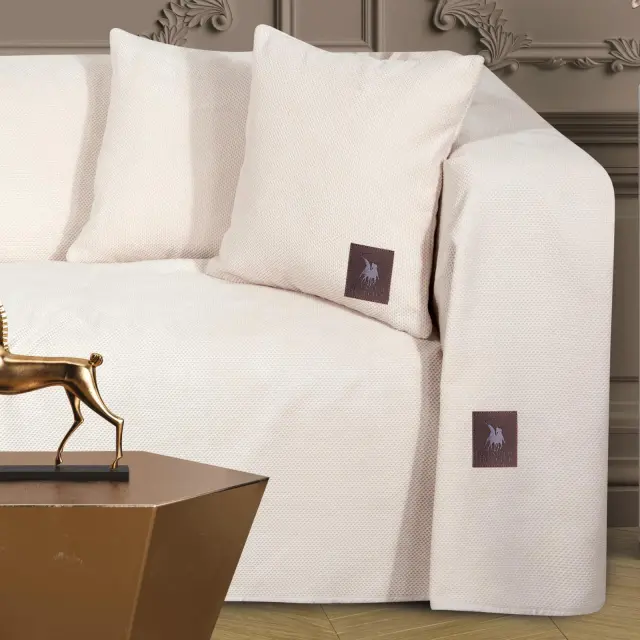 Ριχτάρι Τριθέσιο 180x300 Premium Greenwich Polo Club 3922 Ivory 100% Microchenille 2